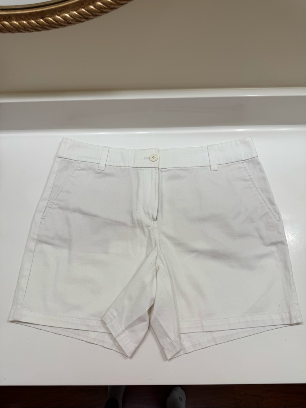 LOFT White Tailored Cotton Bermuda Shorts